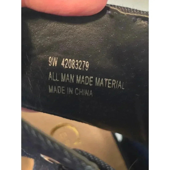 Women's Open Toe Boots, 9W, Dark Blue Denim - Picture 6 of 9